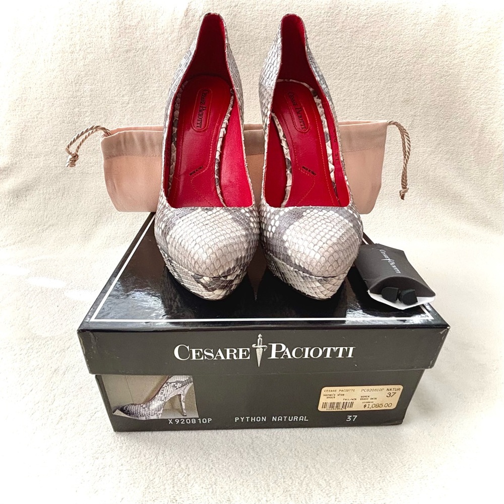 Stunning Cesare Paciotti Python Platform Heels